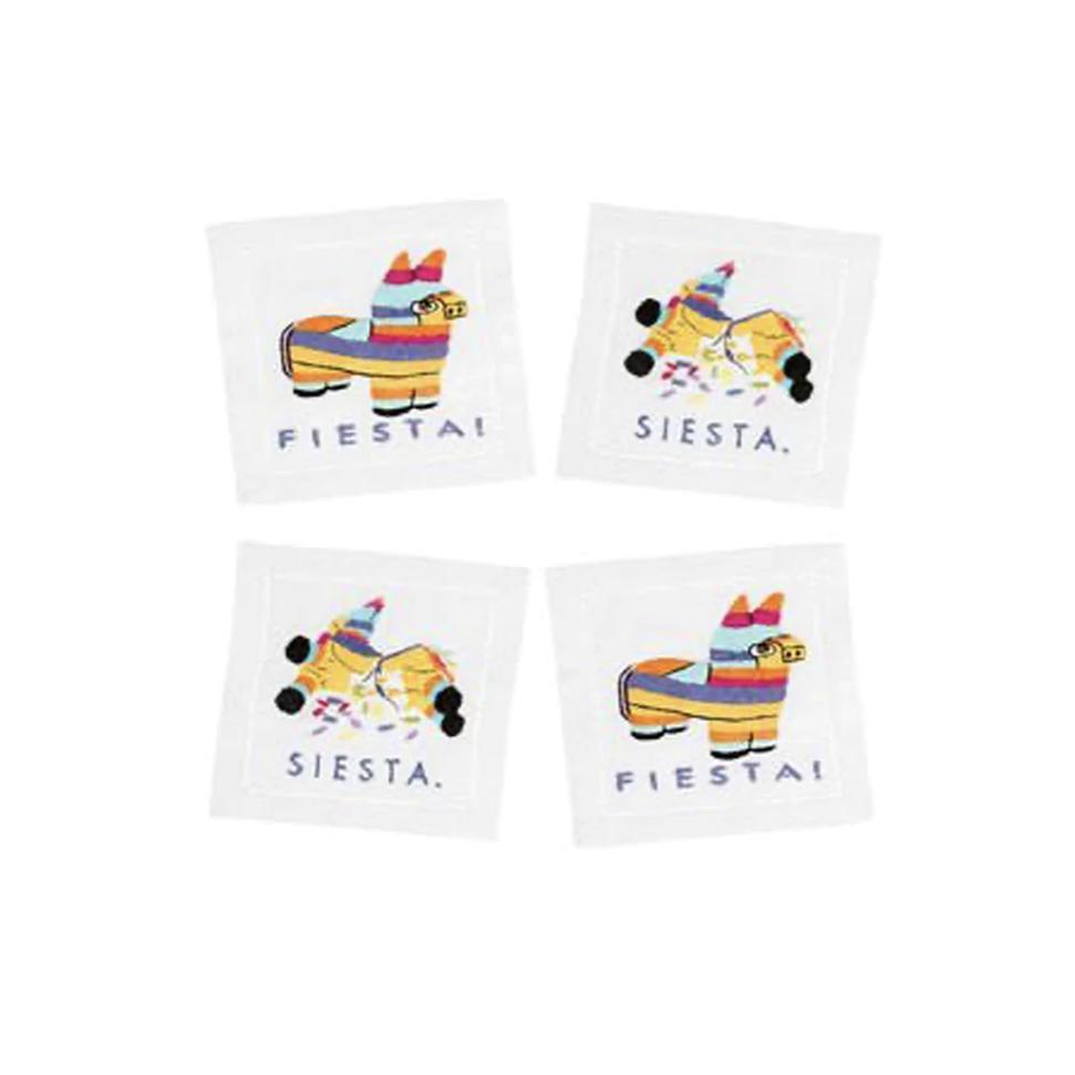 FIESTA/SIESTA Linen Cocktail Napkins Set of 4