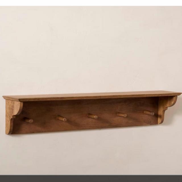 Dorothy Antiqued Wood Shelf with Pegs