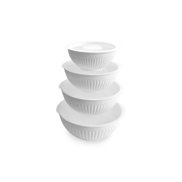 Nordic Ware 8 Piece Covered Bowl Set, White