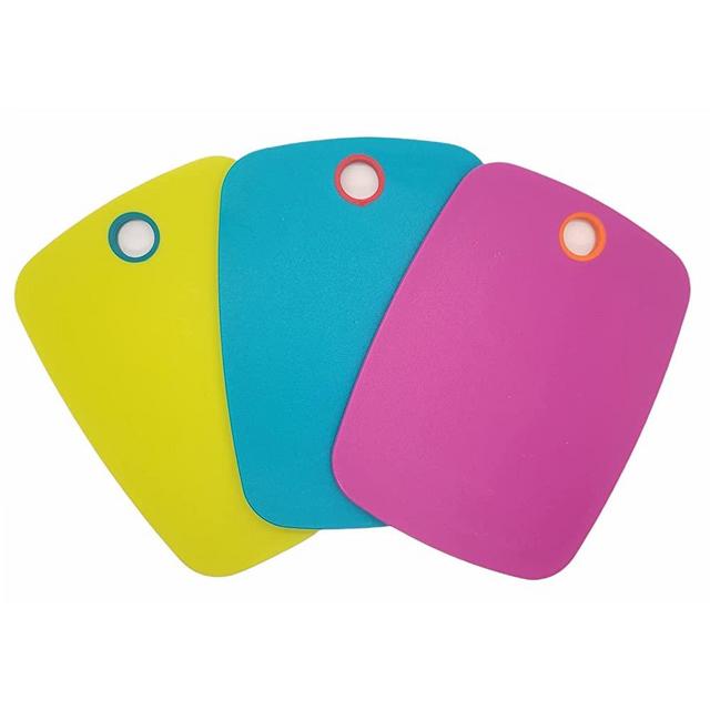 8" x 6" Colorful Mini Bar Cutting Board with Silicone Grip Strip Underside, Stain & Odor Resistant, Dishwasher Safe (Combo (All 3 Colors))