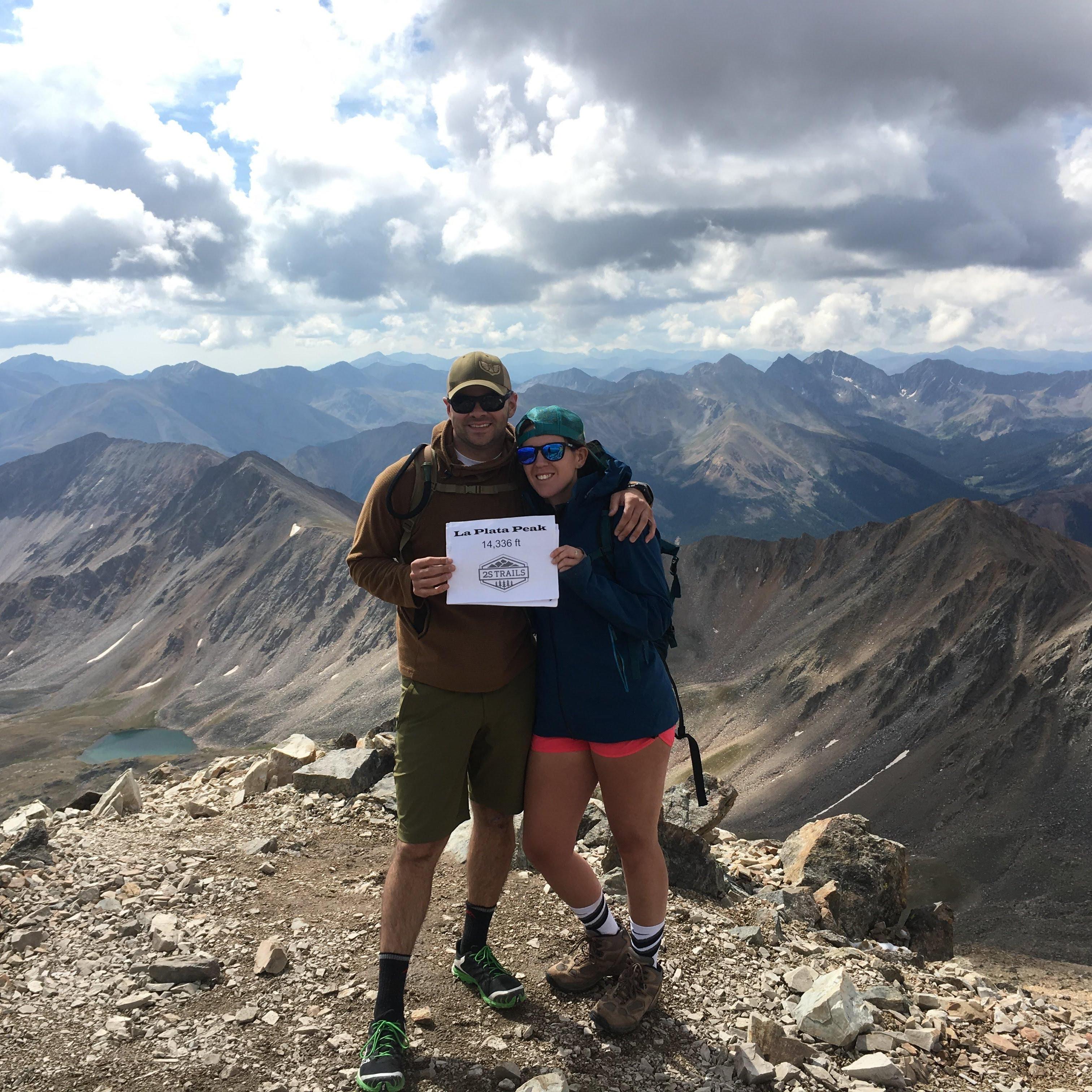 On top of Mt La Plata, CO 2016.
Hiking our first 14,000' mountain.