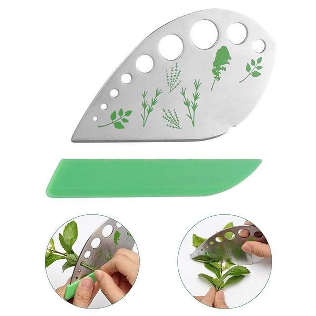 Herb Stripper 9 holes, Luxiv Stainless Steel Kitchen Herb Leaf Stripping Tool LooseLeaf Kale Razor Metal Herb Pealer for Kale, Chard, Collard Greens, Thyme, Basil, Rosemary (1 pack)