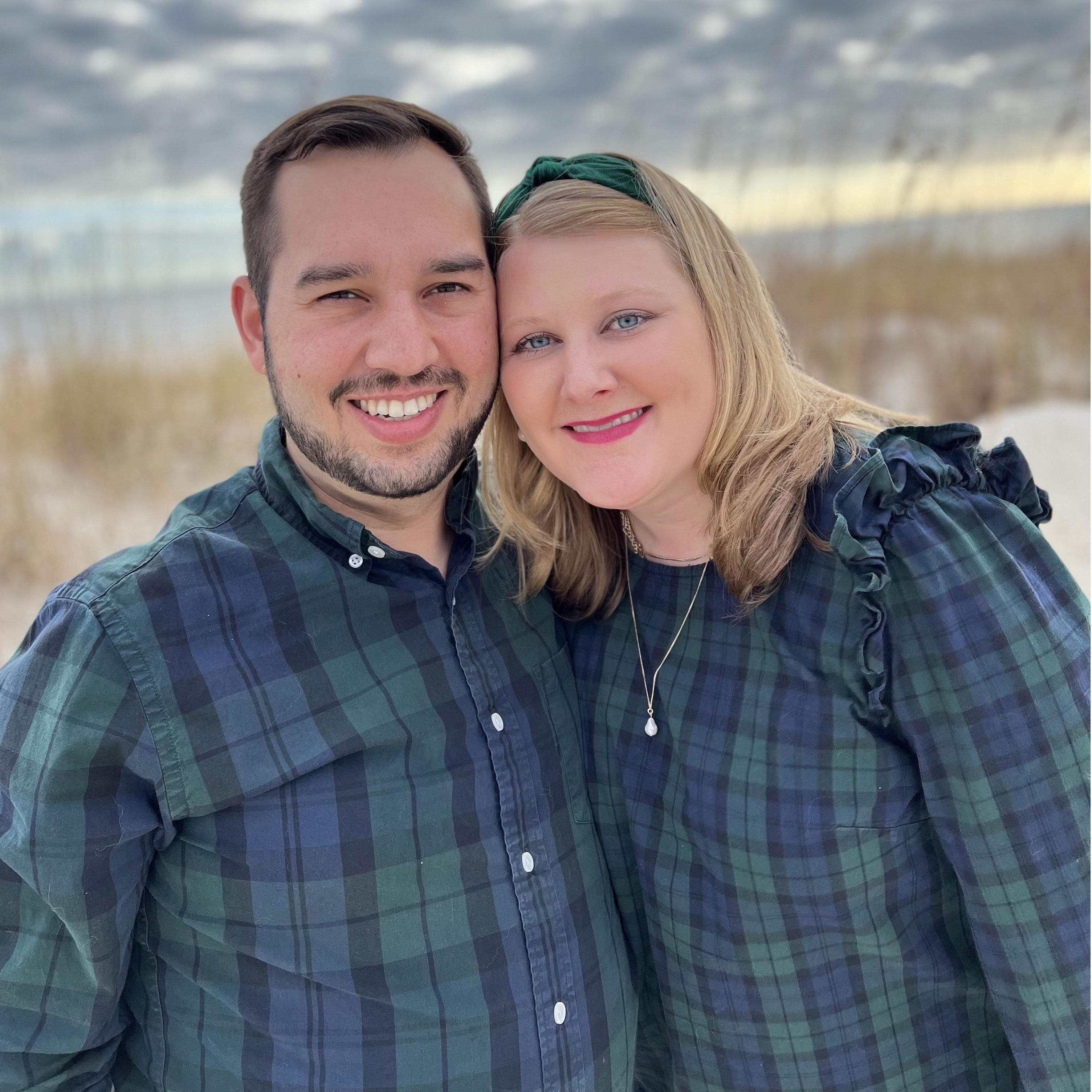 Our second year of beach Christmas photos...this time with matching shirts!