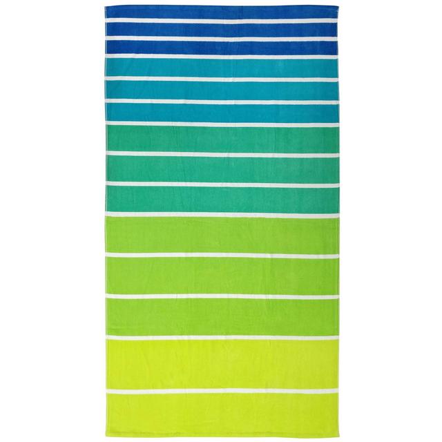 Martha Stewart Collection Ombré Stripe Velour Beach Towel, Created for Macy's