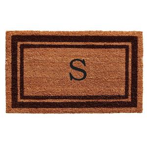 Home & More Monogram Letter Border Door Mat in Brown