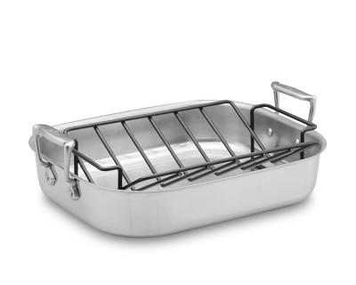 All-Clad Stainless-Steel Small Roasting Pan with Rack