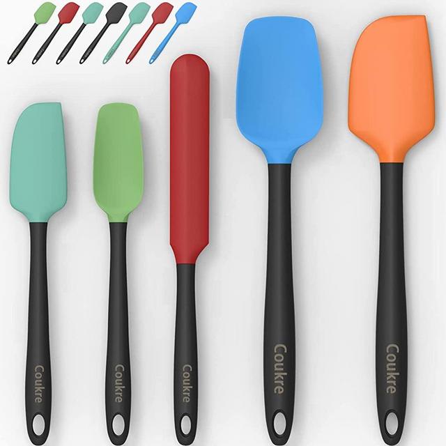 Silicone Spatula Set of 5,High Temperature Resistant, Food Grade Silicone, Dishwasher Safe, for Baking cooking (Colorful)