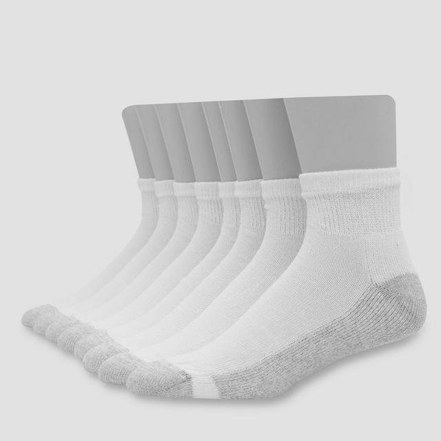 Hanes Men's Ankle Socks with FreshIQ 8pk - White 6-12