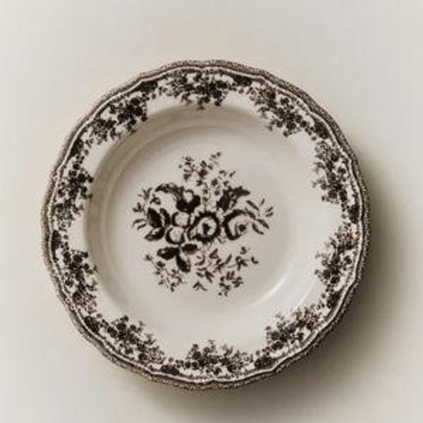 FLORAL EARTHENWARE SOUP PLATE