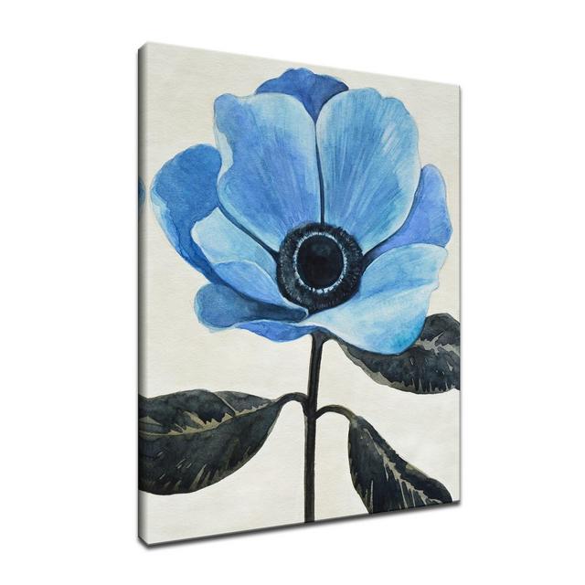 Ready2HangArt, 'Elegant Poppy III' Blue Floral Canvas Wall Art, 30x20"