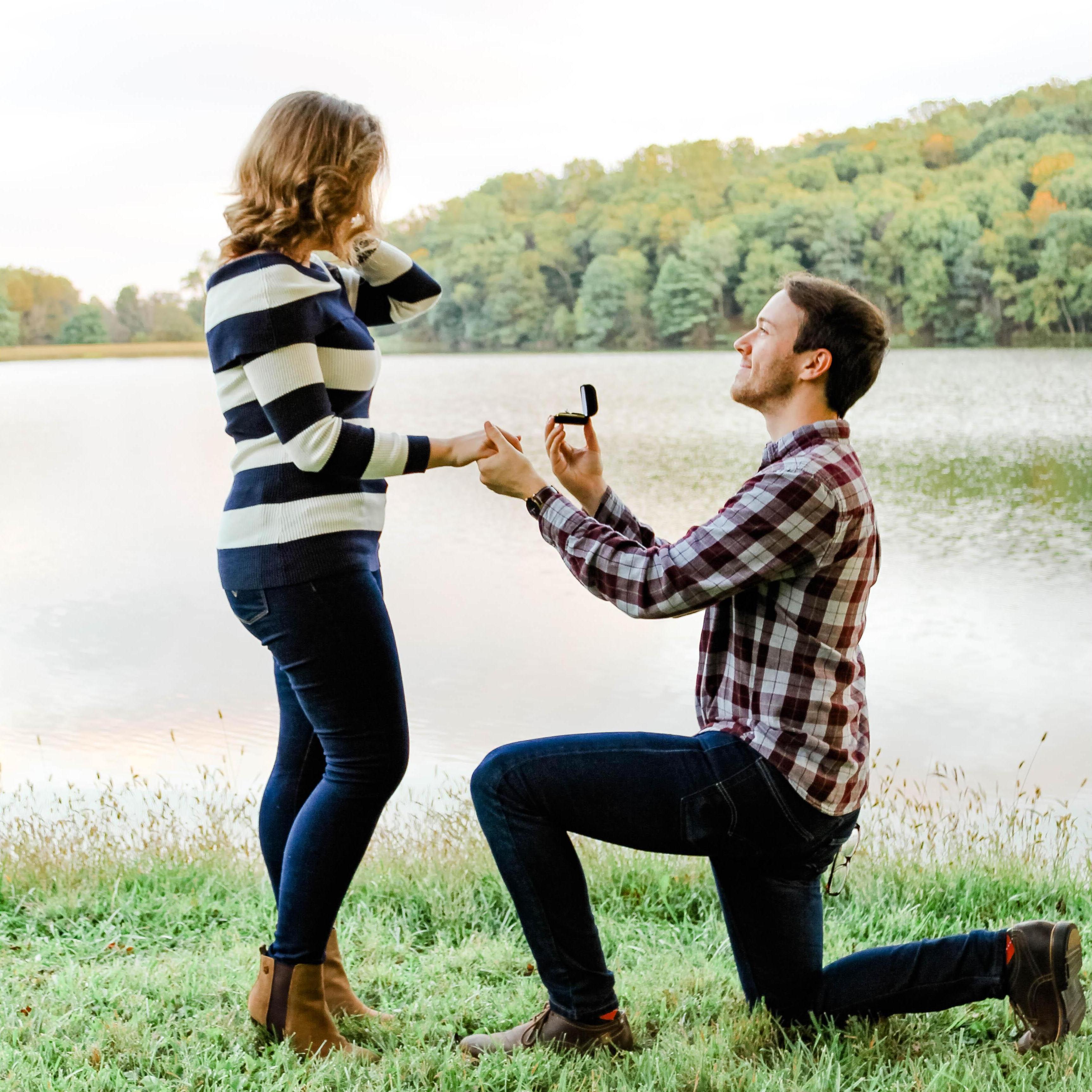 Our mock-proposal during our engagement photoshoot.