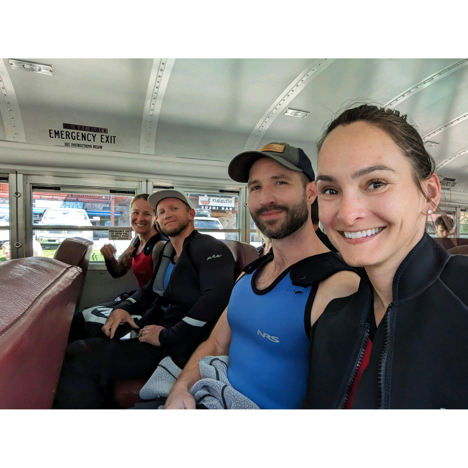 Going whitewater rafting in Wyoming with Randy and Casey.