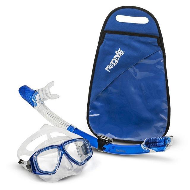 ProDive Dry Top Snorkel Set with Tempered Glass Diving Mask, Watertight and Anti-Fog Lens and Waterproof Gear Bag