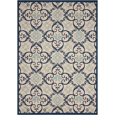 Nourison Caribbean Repeat Medallions Ivory/Navy Area Rug