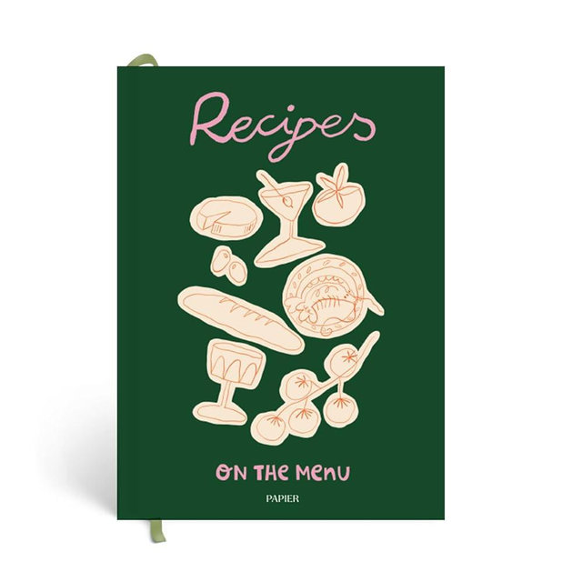 Papier Al Fresco Recipe Journal - Hardback | Blank Space To Plan Breakfast, Lunch, Dinner, Dessert | Foodie Gift | Write Your Own Recipes, Note Ingredients & Tips | Includes Size & Temperature Chart