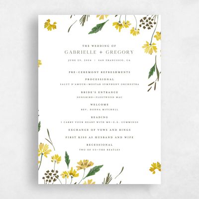 Multi-Colored Wedding Program - Alires