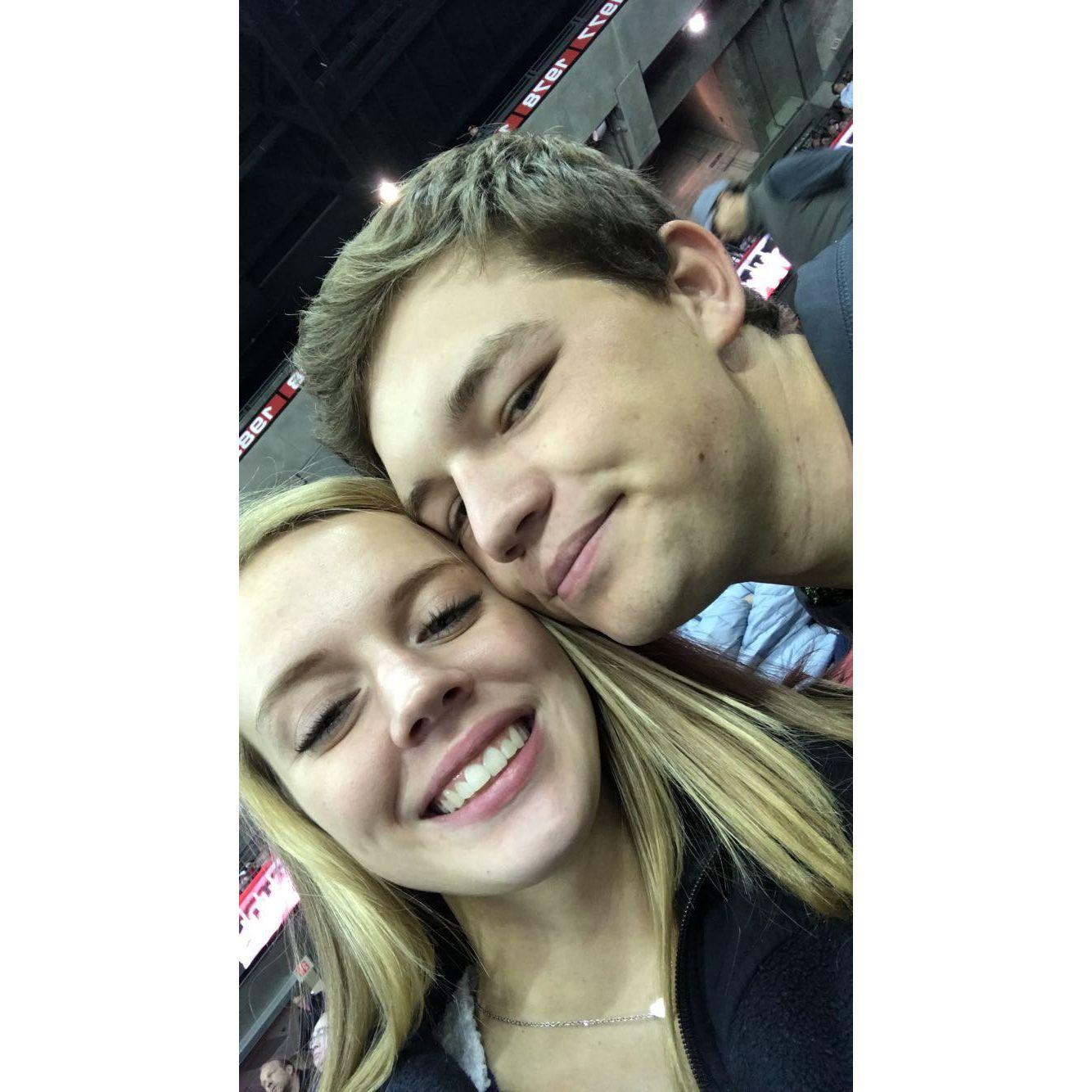 Family trip to our first Hockey game. Michigan Tech (where Andy's dad went to college) vs Wisconsin.