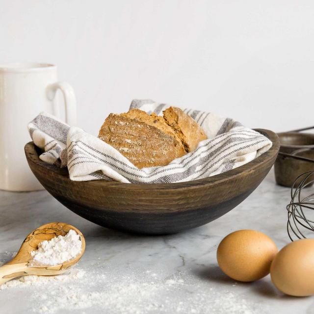 Live Edge Black Ebonized Oval Bowl - 13"