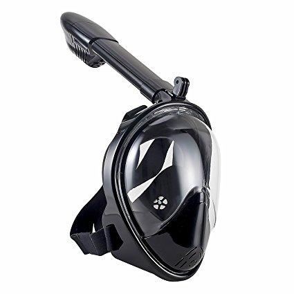 WSTOO 180° Full Face Snorkel Mask-With Anti-Fog Anti-Leak Snorkeling Design,See More Water World Larger Viewing Area