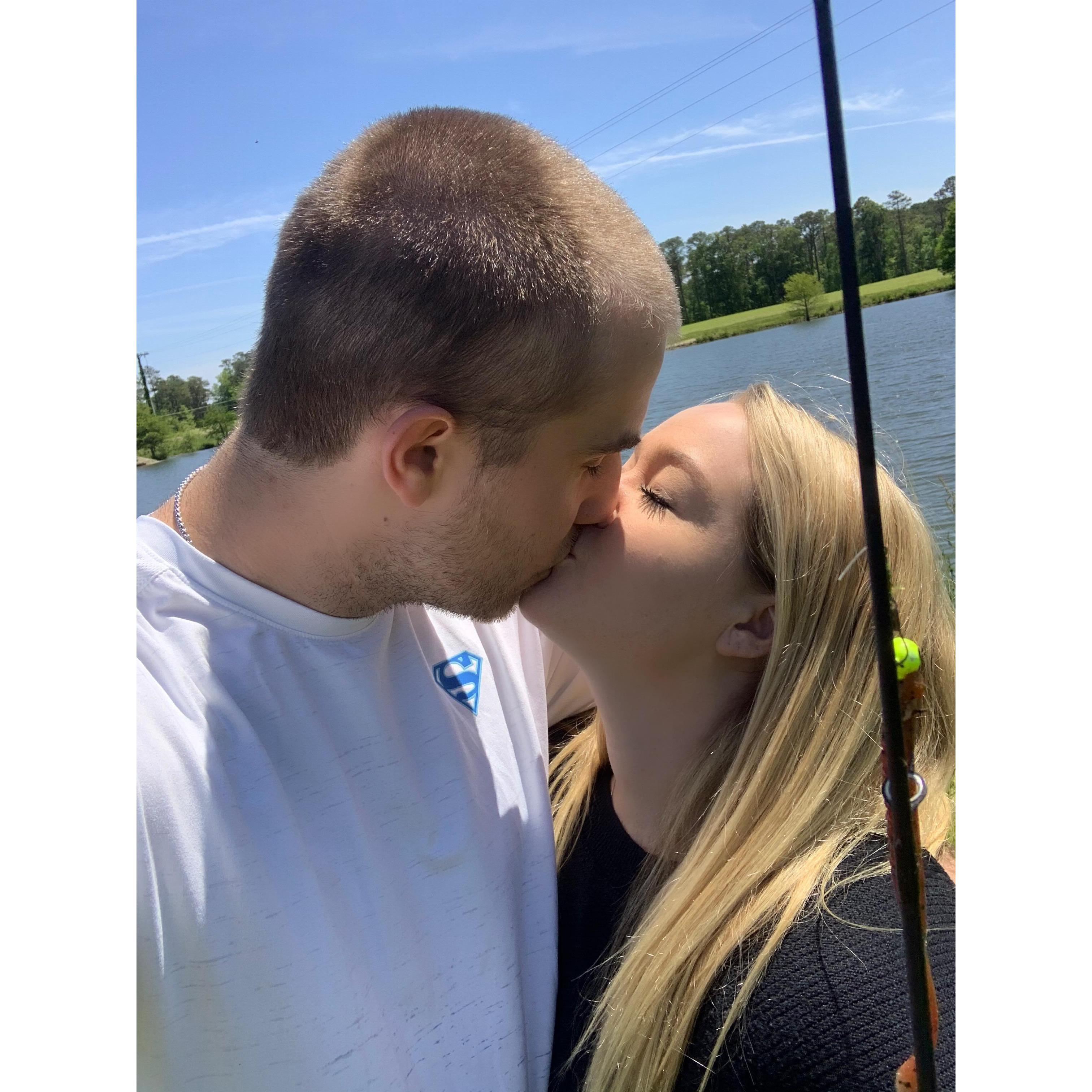 Our best fishing date and the first time CJ held a bass since she was a kid.