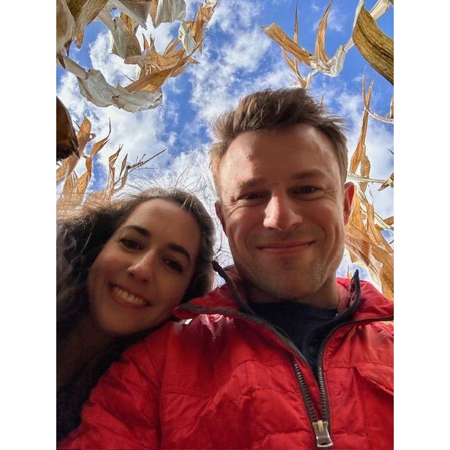 Mid corn maze in a fall day