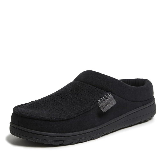Dearfoams Men’s Brendan Indoor/Outdoor Breathable Memory Foam Clog House Shoe with Wide Widths Slipper