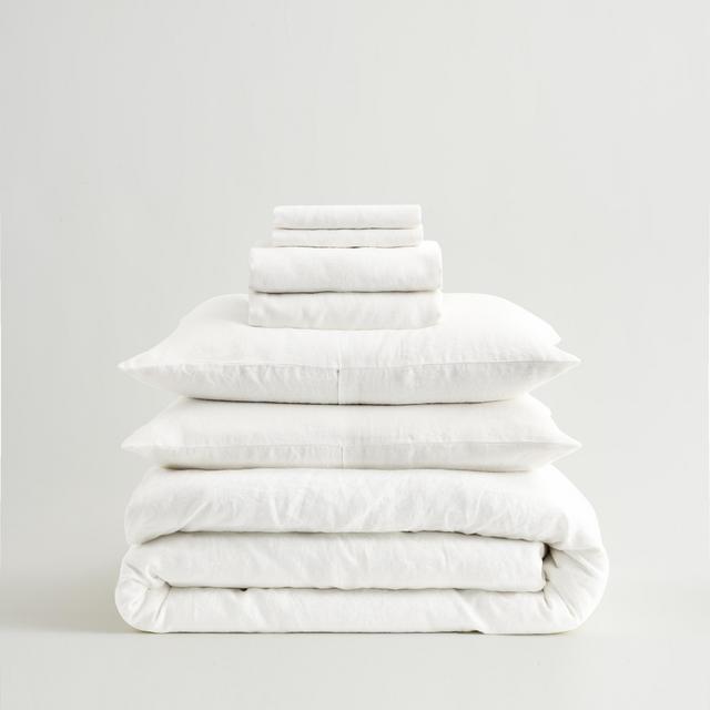 European Linen Duvet Deluxe Bundle - King (Color: White)