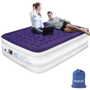 yeacar Air Mattress Blow Up Raised Airbed with Internal High Capacity Pump, Portable Inflatable Bed Queen Size