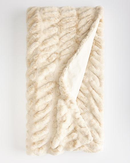 Fabulous FursIvory Faux-Mink Throw