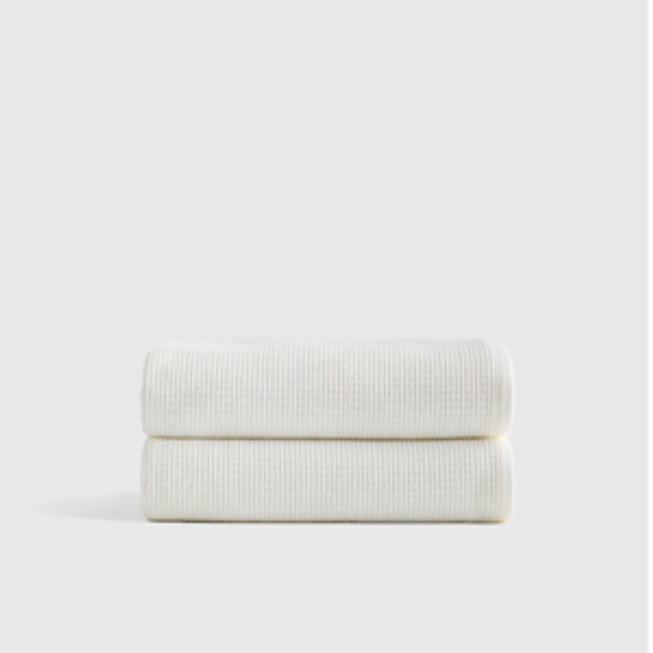Turkish Waffle Terry Bath Towel (Set of 2) - Ivory