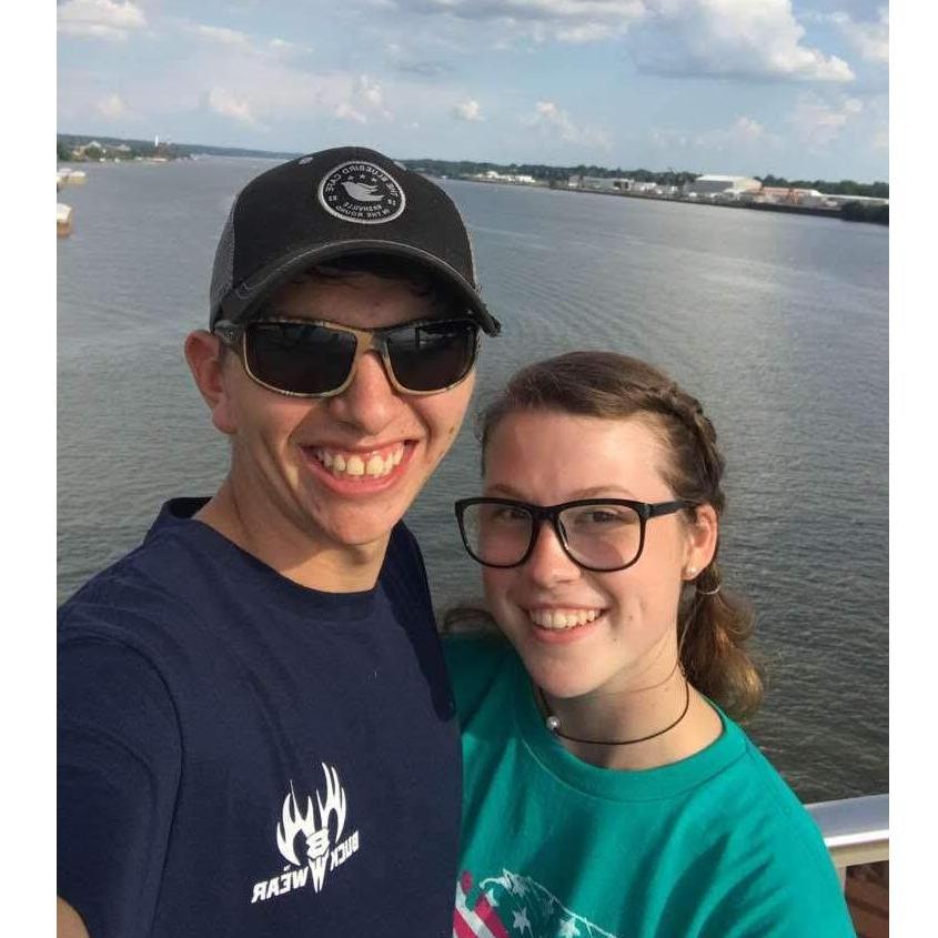 Walking the pedestrian bridge in Louisville on 4th of July 2019