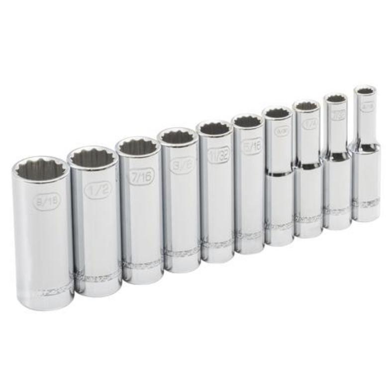 Masterforce® Control Drive® 1/4" Drive SAE Deep Socket Set - 10 Piece at Menards®