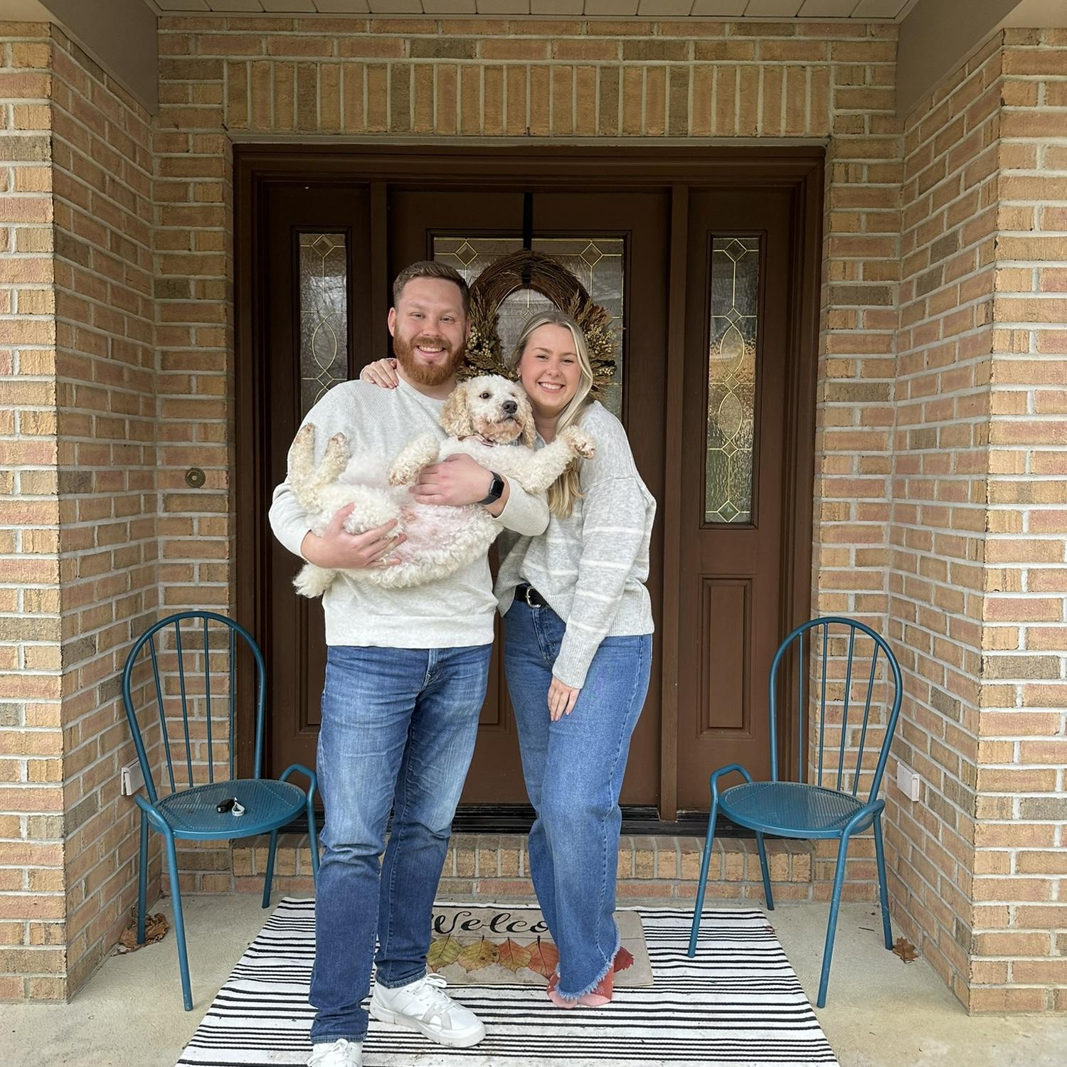 Our first family photo with our daughter Mabel
