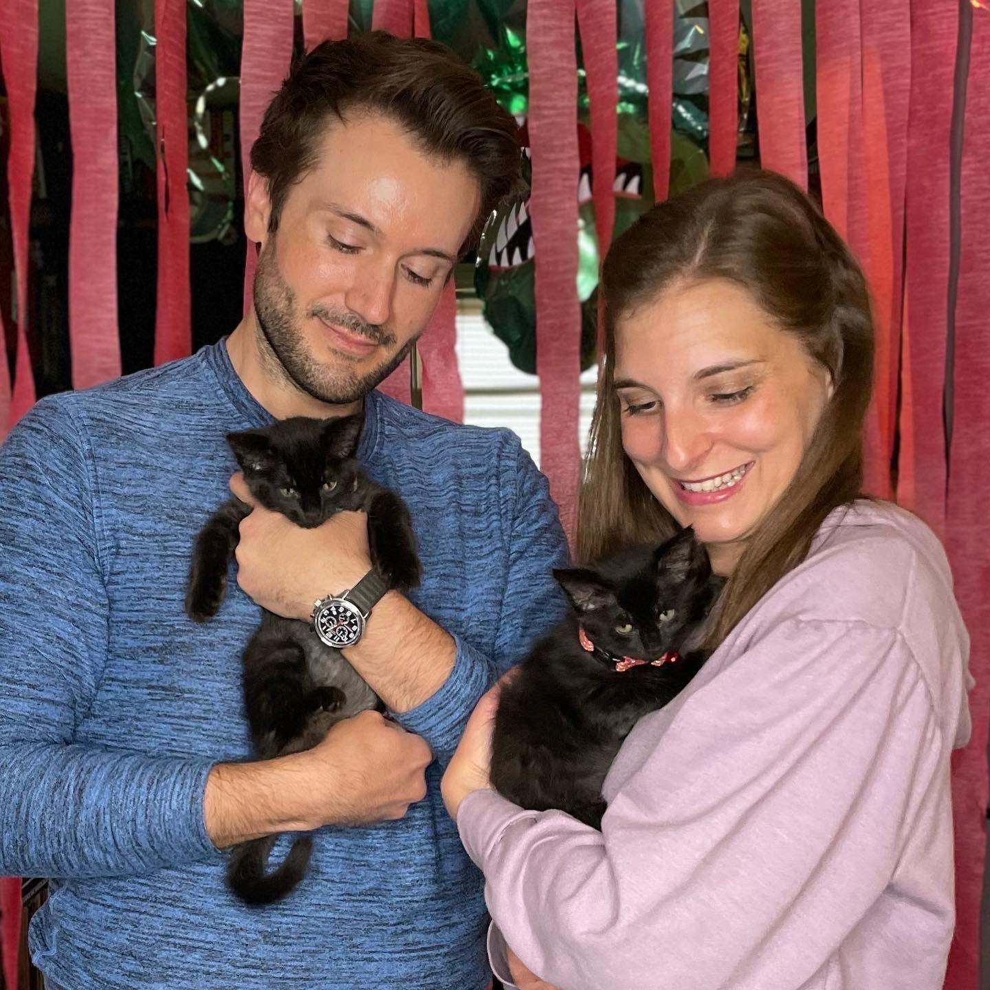 Our first photo with our kittens Fable & Mira!