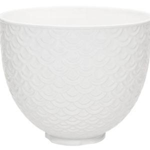 KitchenAid - 5 Quart White Mermaid Lace Ceramic Bowl