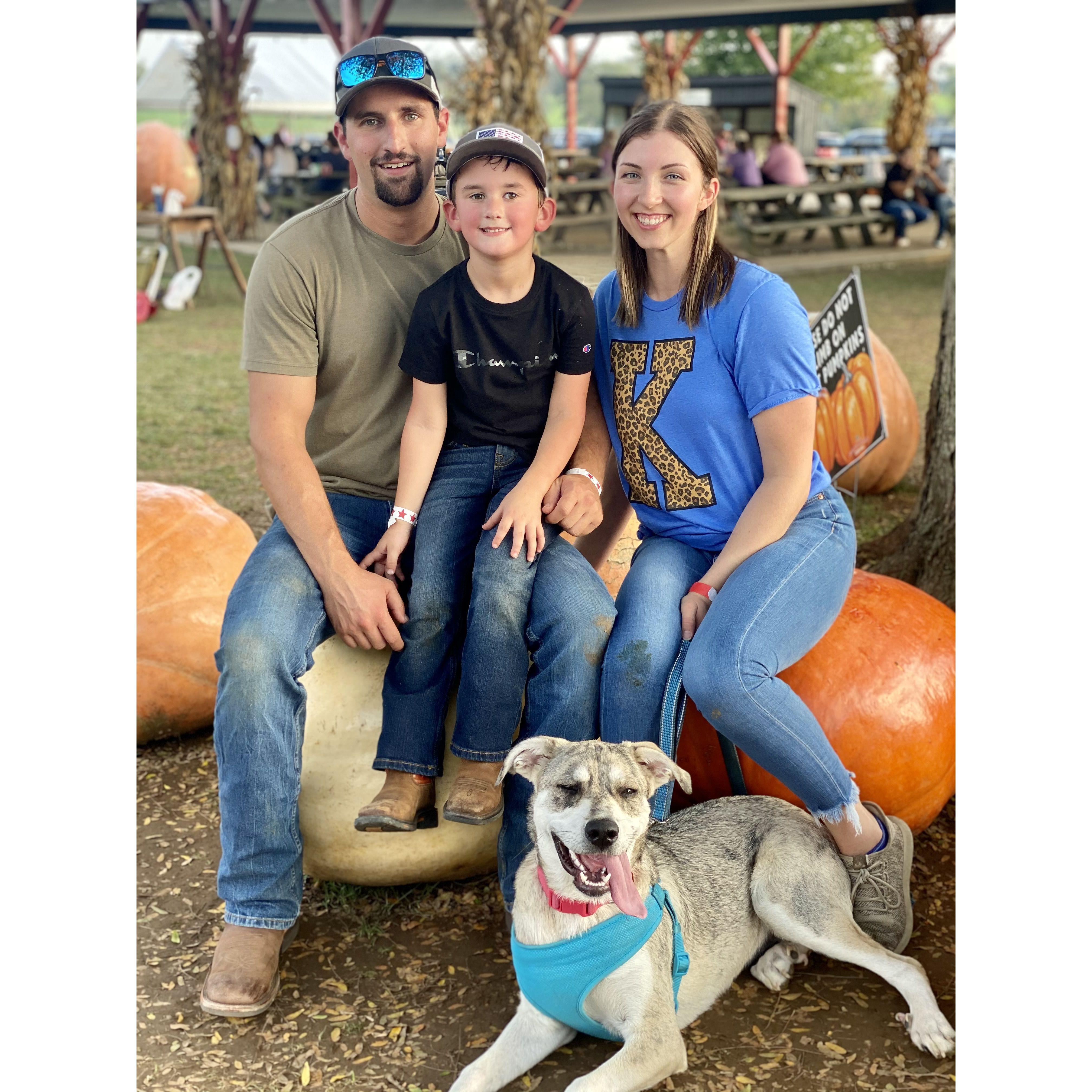 Our first pumpkin patch date at Evan's Orchard