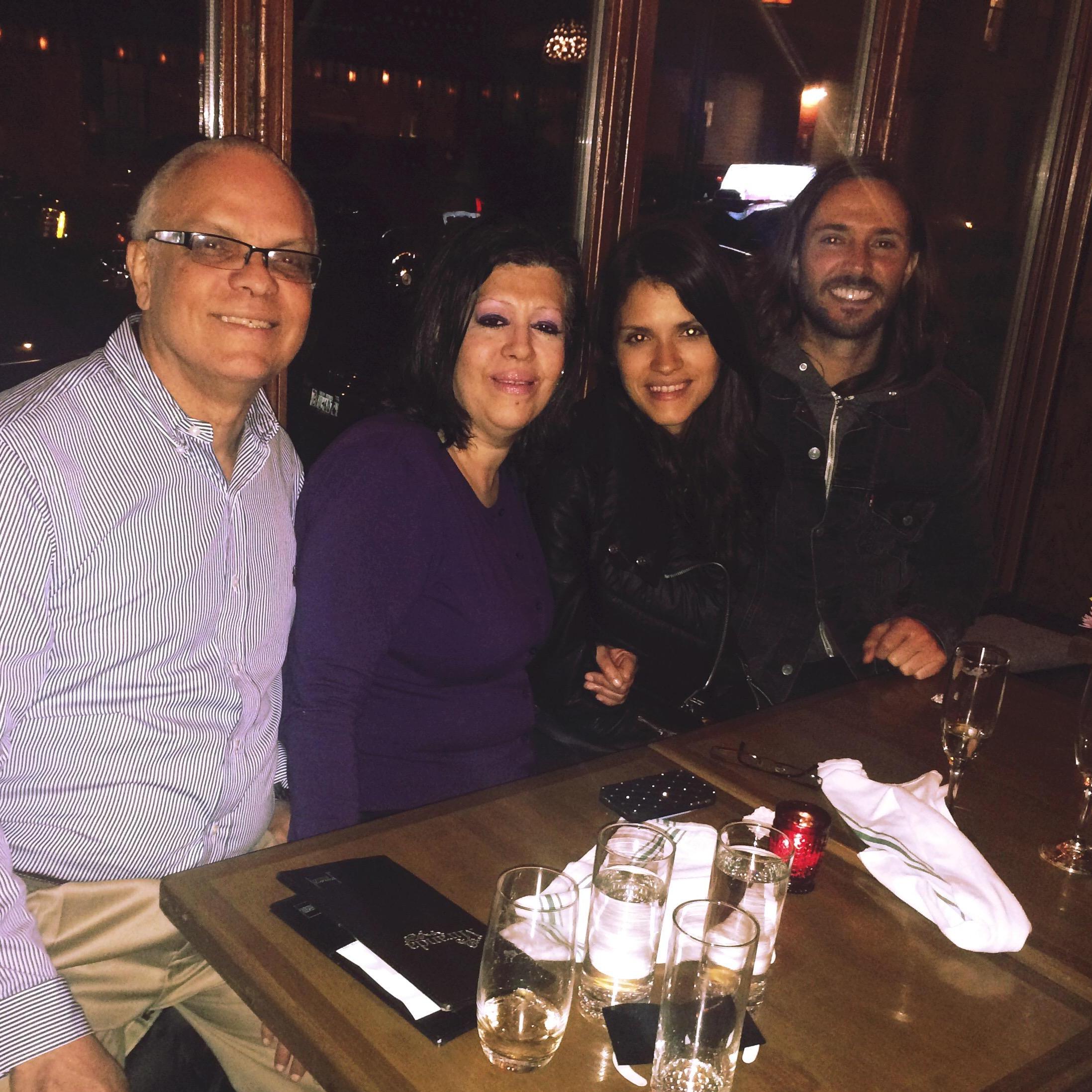 Dinner with Giselle's parents in Brooklyn.