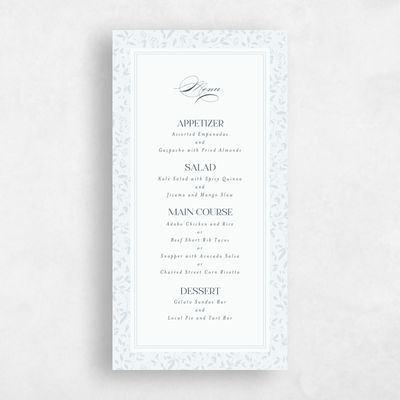 Mist, Blue Wedding Menu - Manado