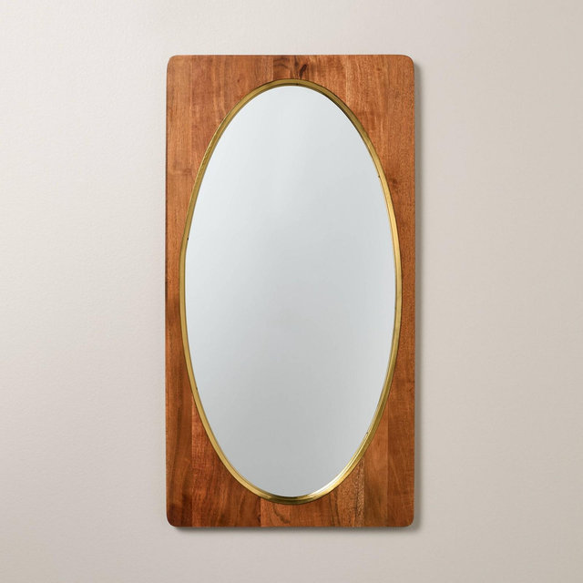 14.75"x28" Wood Framed Oval Mirror - Hearth & Hand™ with Magnolia