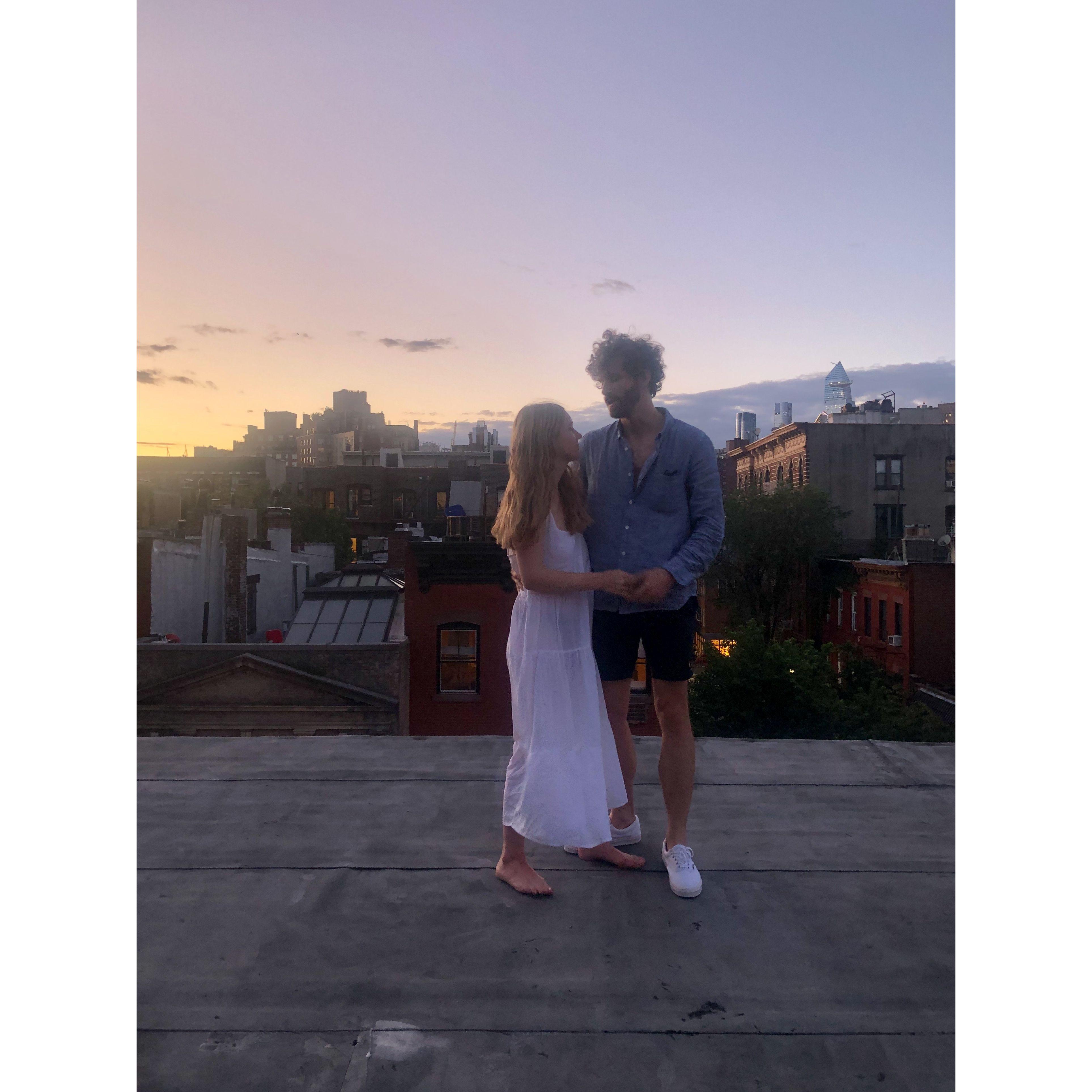 On Nicole's West Village rooftop (RIP)