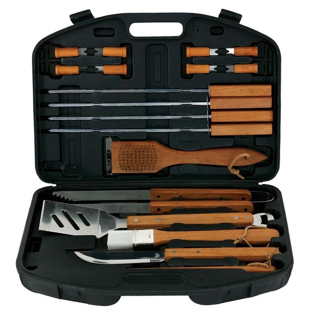 18-Piece Stainless-Steel Barbecue Set with Storage Case