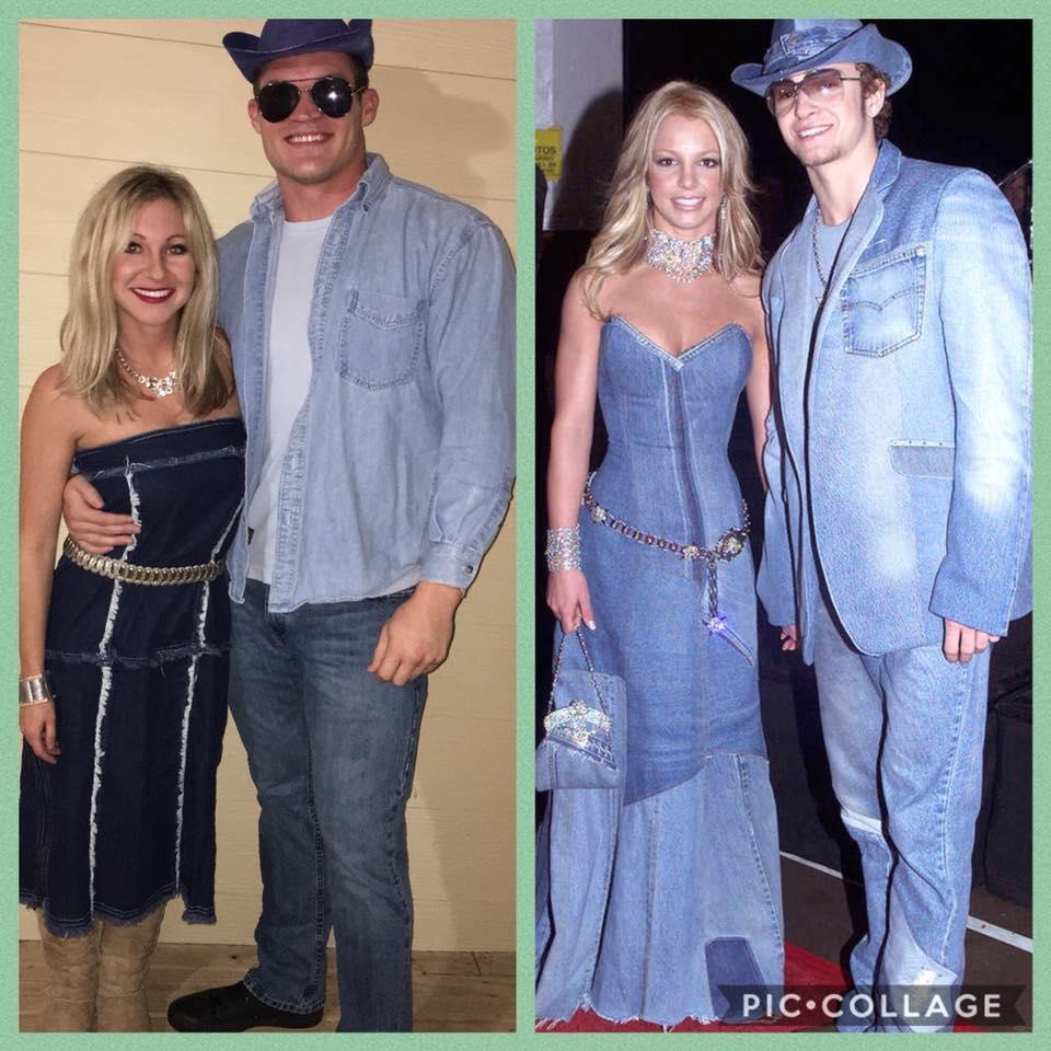 Brit and Eric for Halloween dressed up as Britney Spears and Justin Timberlake... nailed it.