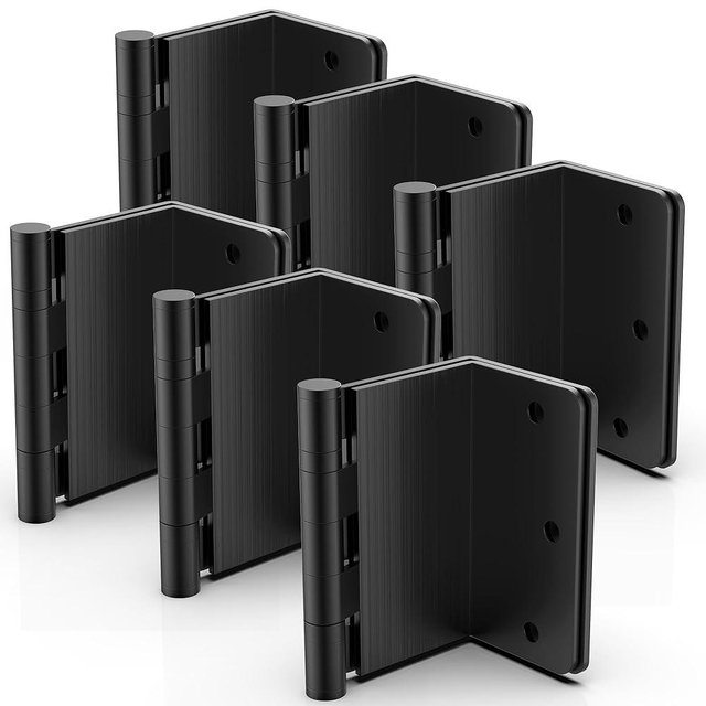 KOLET Offset Door Hinges, 3.5 Inches Expandable Door Hinges, 1/4" Radius Corner Ball Bearing Hinges, 2 Inches Widen Doorway, Smooth and Easy Installation, Matte Black, 6 Packs