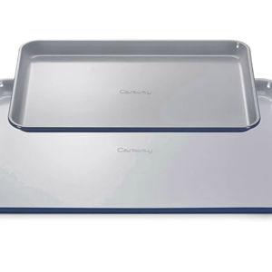 Caraway Non-Stick Ceramic Baking Sheet Duo - Naturally Slick Ceramic Coating - Non-Toxic, PTFE & PFOA Free - 18 x 13" Large & 15 x 10" Medium - Navy