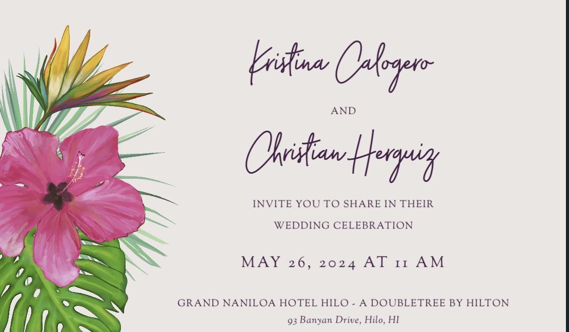 The Wedding Website of Kristina Calogero and Christian Herguiz