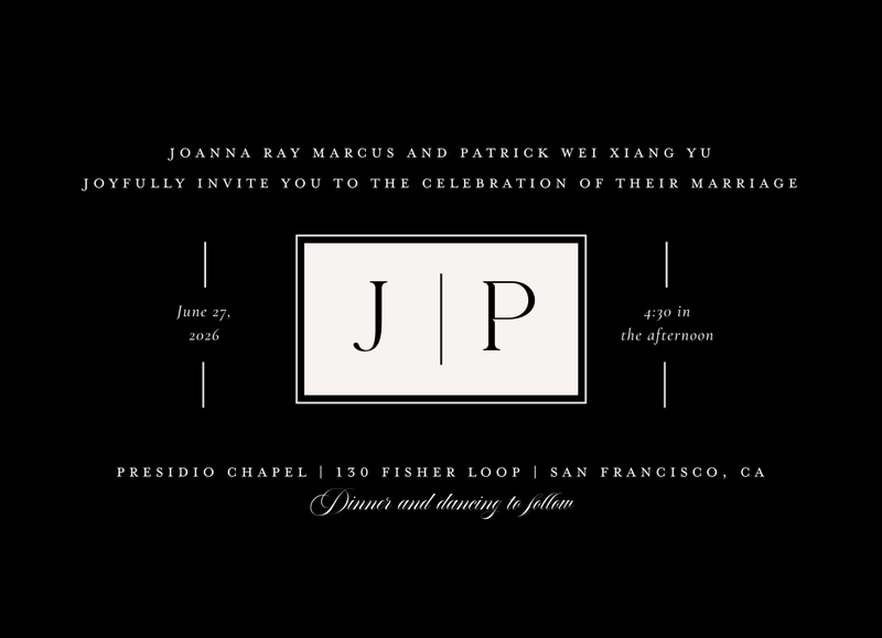 Knowlton Landscape | Black | Zola Wedding Invitations