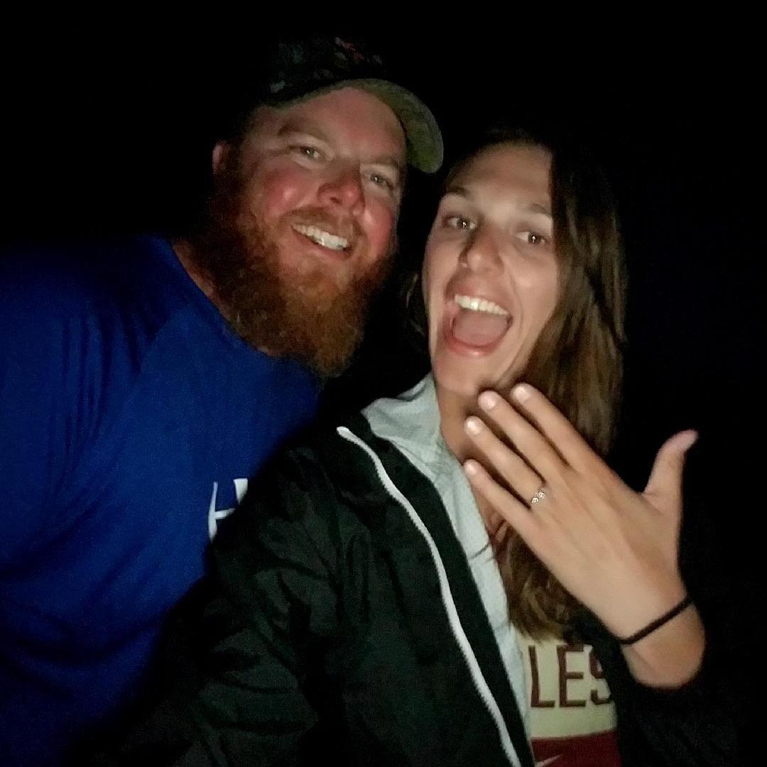 Moments after he proposed!