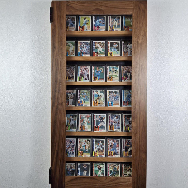 Card Display Cabinet with Acrylic Doors and Adjustable Shelves