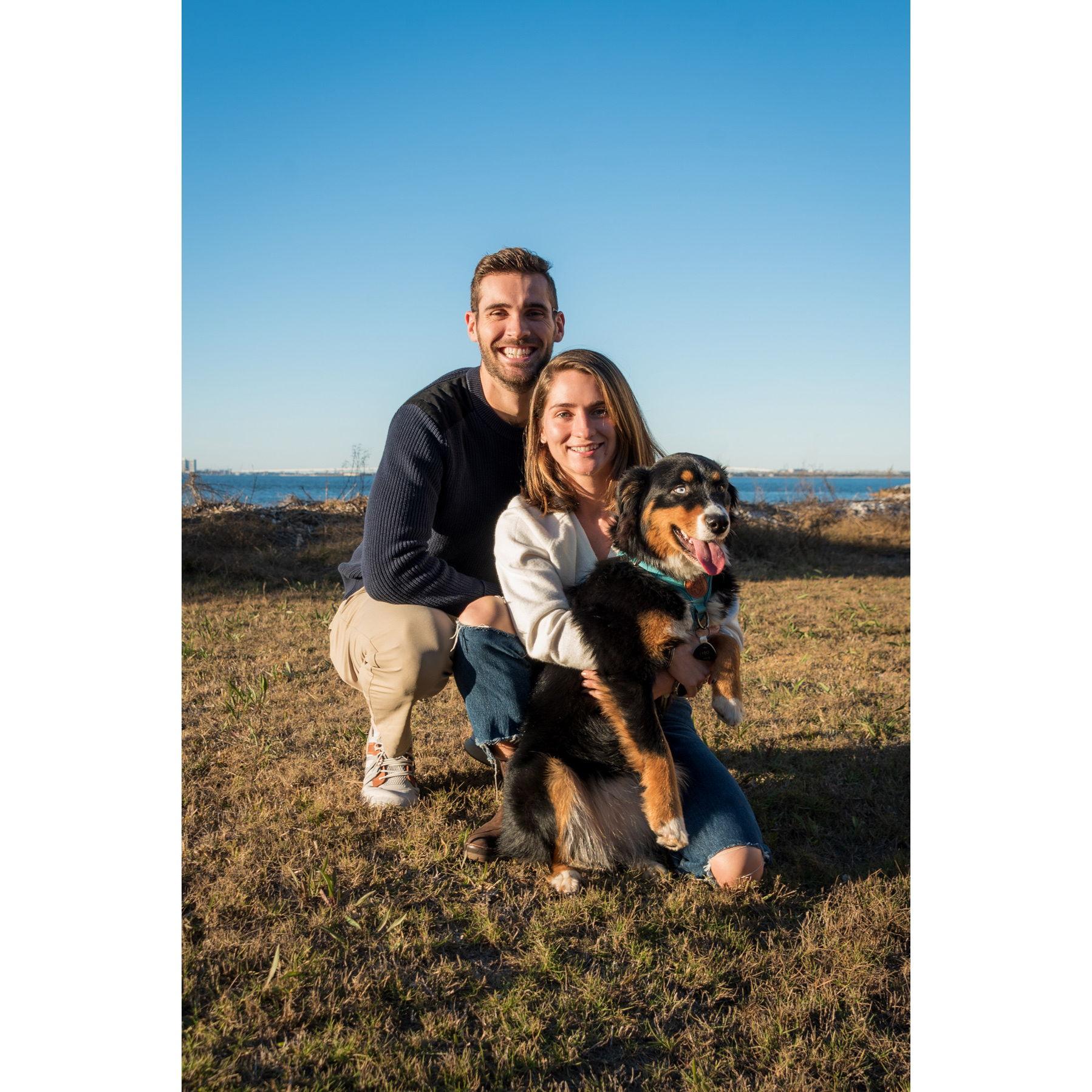 Posing for our 1st holiday card! Taken by good friend and Camille's colleague, Kaitlyn. A true feat to get all three to stop moving and look at the camera!