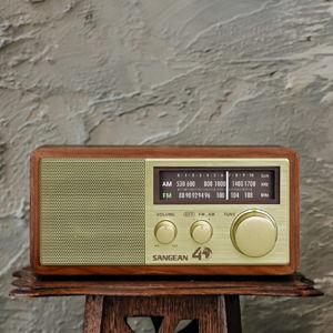 Sangean WR-16 AM/FM, Aux-in, Bluetooth, Wooden Cabinet Radio